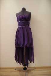 Посуточная аренда Фиолетовое платье с асимметричным низом из шифона. Удобный корсет.  Размер: 42-44 в Томске
