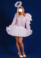 Посуточная аренда Женский костюм  «Ангел белый».В комплекте:   - юбка;   - блуза;    -нимб;    -крылья в Костроме
